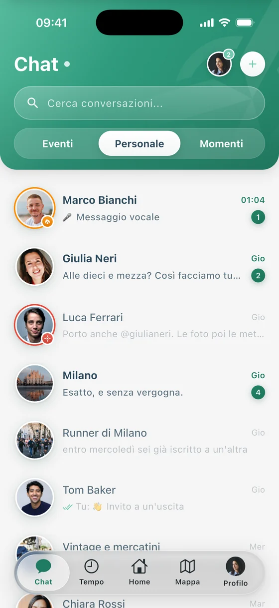 Le chat dell'app Temposy