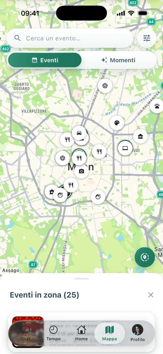 La mappa dell'app Temposy